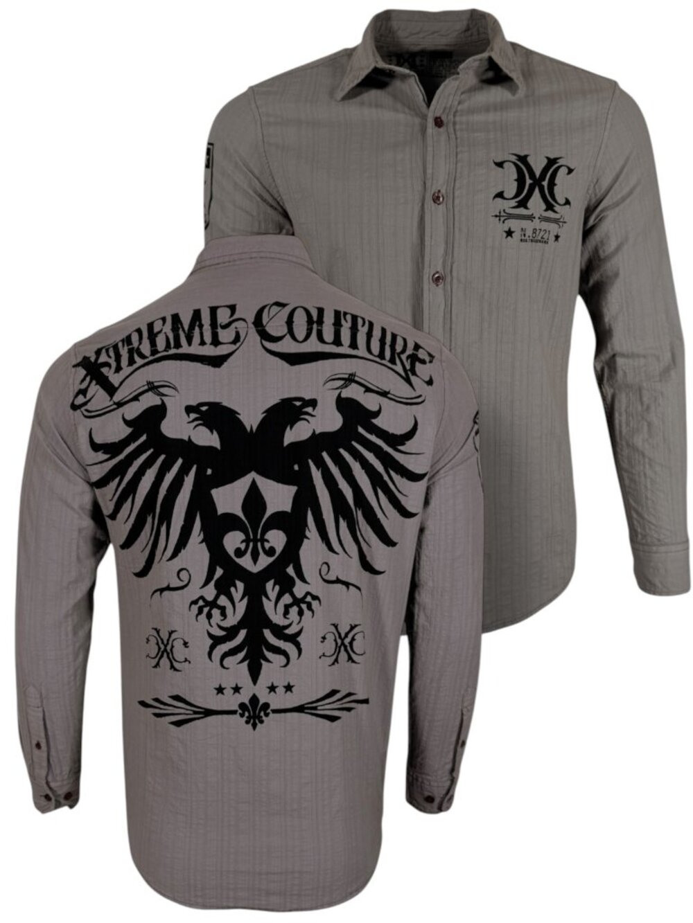Xtreme Couture By Affliction Men's Button Down Shirt Rain